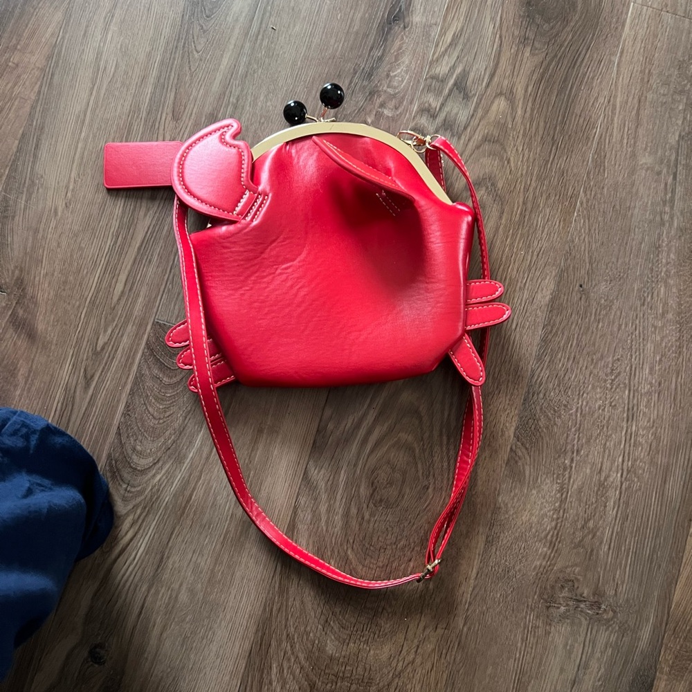 Red Novelty Crab Crossbody Bag - Women